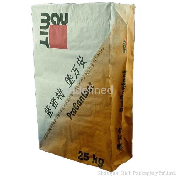 25kg mortar kraft paper bag mutilwall high strength 3