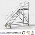 Industrial aluminium platform step ladders with handrails