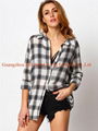 Long sleeve checked shirt for women  4