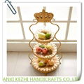 New European Cake Rack Fruit Bowl Wrought Iron Frame Three Layer Cake Stand  1