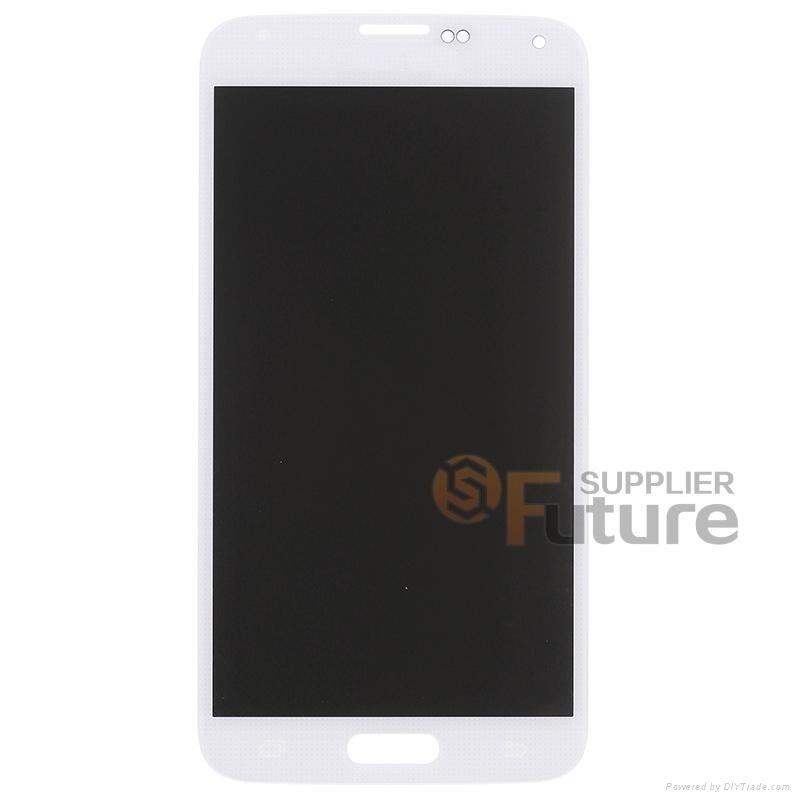 For Samsung Galaxy S5  LCD & Digitizer Assembly - White - Samsung Logo - High Qu