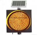 Best price 400mm solar LED Amber Warning Light solar traffic light