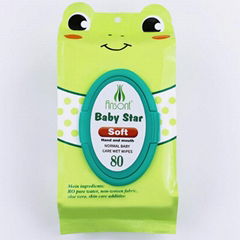 Spunlace skin care faxe pure water cleaning baby wet wipes