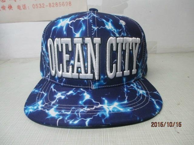 Fashion snapback cap with emboridery and printing 2