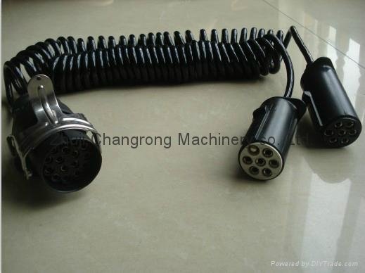 China supplier free sample 7 pin trailer & truck spring spiral cable 3