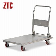 Stainless steel folding platform trolley 