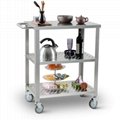 stainless steel kitchen food diner hand cart with 3-shelf 