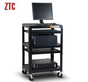 Multilayer media utility cart with laptop shelf 
