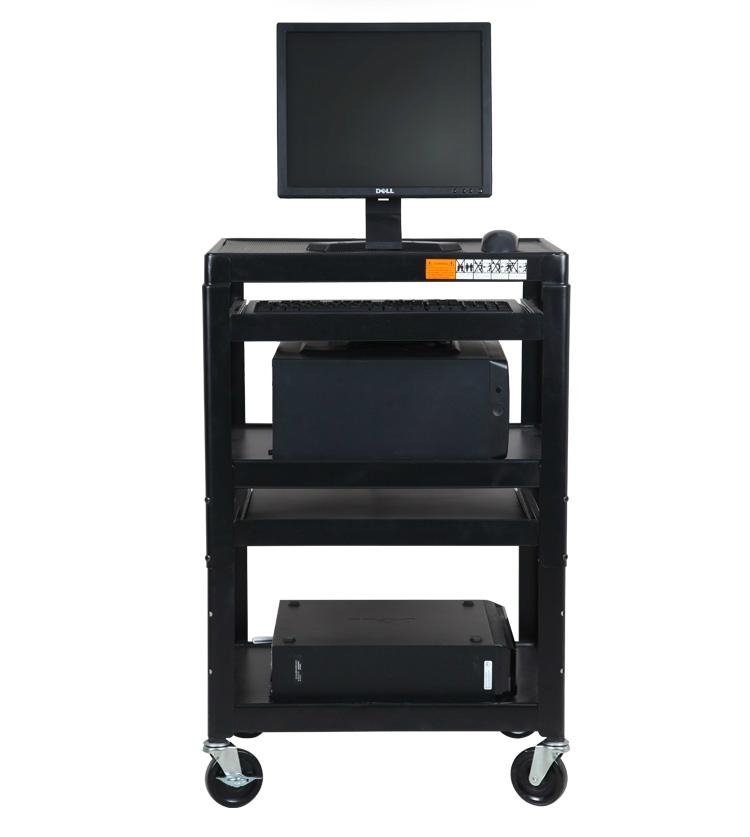 Multilayer media utility cart with laptop shelf  2