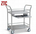 Stainless steel laboratory hand trolley with drawer  1