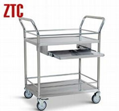 Stainless steel laboratory hand trolley with drawer 