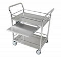 Stainless steel laboratory hand trolley with drawer  2
