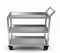 3-Shelf heavy duty stainless steel stock trolley