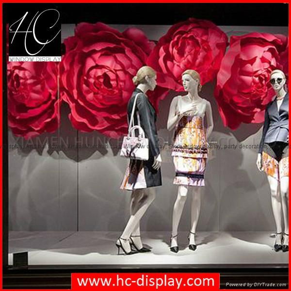 2017 Shop Window Display Custom Display Fibergalss Large Flower display Prop for 2