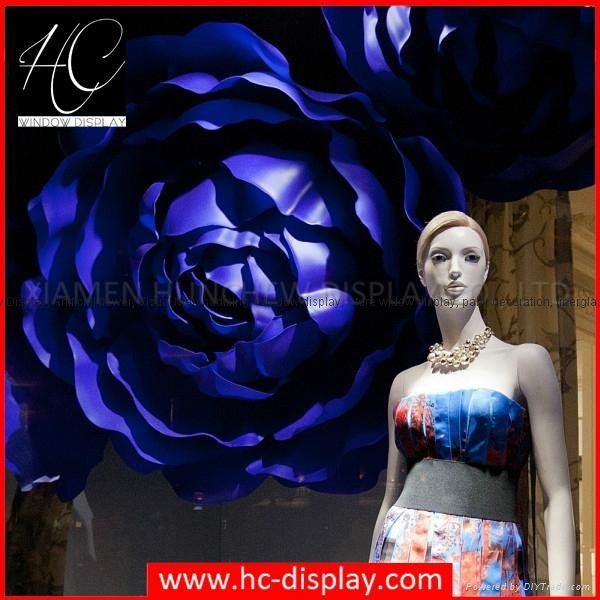 2017 Shop Window Display Custom Display Fibergalss Large Flower display Prop for
