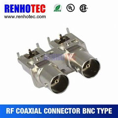 75ohm bnc jack female connector connectors R/A bnc jack for pcb bnc two jack 