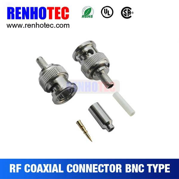 75ohm bnc plug male connector for cables crimp bnc adapter bnc for rg174/179