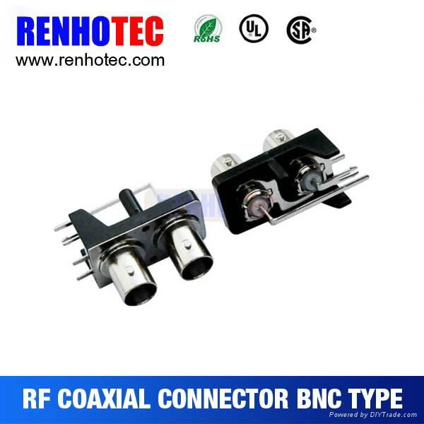 75ohm bnc jack female connector bnc adapter R/A pcb mount connector with black p