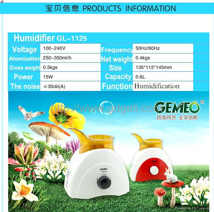2016 new Water bottle LED lamp Humidifier Ultrasonic GL-1125 3