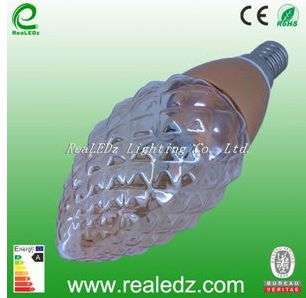 3W E14 Crystal Cover Round Tail LED Candle Light
