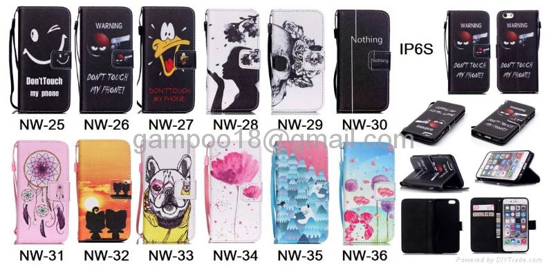 New Pattern Wallet Flip Card Slot Stand Leather Card Phone Case Cover For iPhone