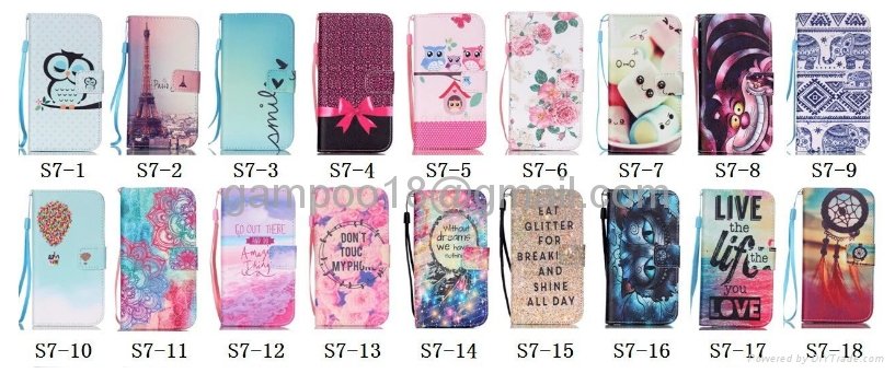 New Pattern Wallet Flip Card Slot Stand Leather Card Phone Case Cover For iPhone 2