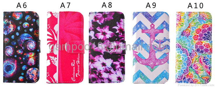 New Pattern Wallet Flip Card Slot Stand Leather Card Phone Case Cover For iPhone 3