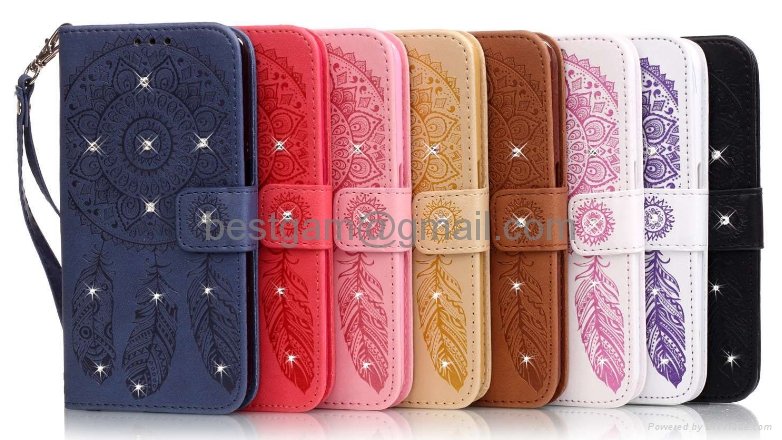 Embossed Butterfly Magnetic Flip PU Leather Wallet Stand Case Cover for Apple &  2
