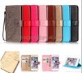 Embossed Butterfly Magnetic Flip PU Leather Wallet Stand Case Cover for Apple &  3