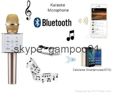 Wireless Bluetooth Handheled KTV Karaoke Microphone USB Player Speaker
