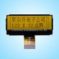 128X32 Yellow/Green Graphic LCD Module (Size: 65X27 mm)