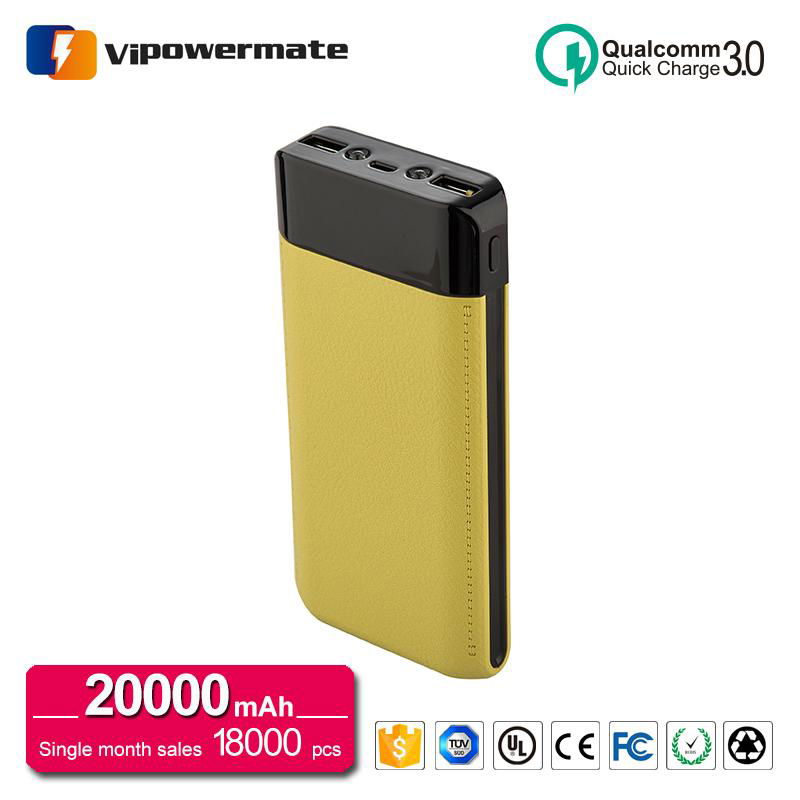 2017 New arrival 20000mAh li-polymer leather portable power bank 2