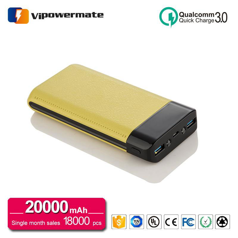 2017 New arrival 20000mAh li-polymer leather portable power bank 5