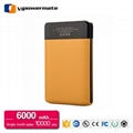 New arrival 6000mAh li-polymer leather power bank for smartphones 2