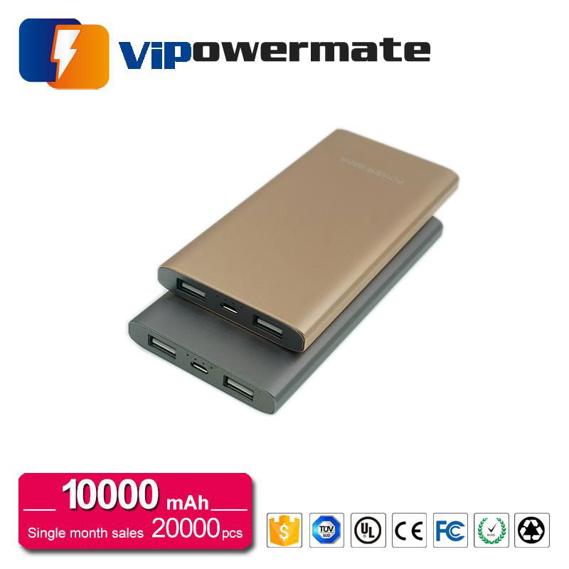 World smallest 10000mAh super thin aluminum alloy portable power bank 2