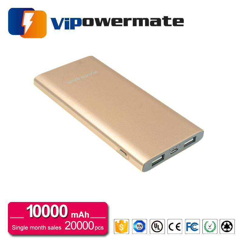 World smallest 10000mAh super thin aluminum alloy portable power bank