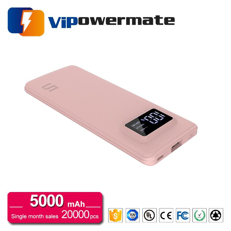 2017 new arrival super thin 5000mAh li-polymer battery power bank 5