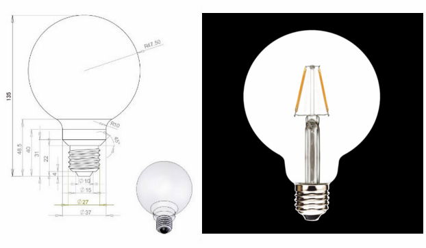 G95 led filament bulb 2