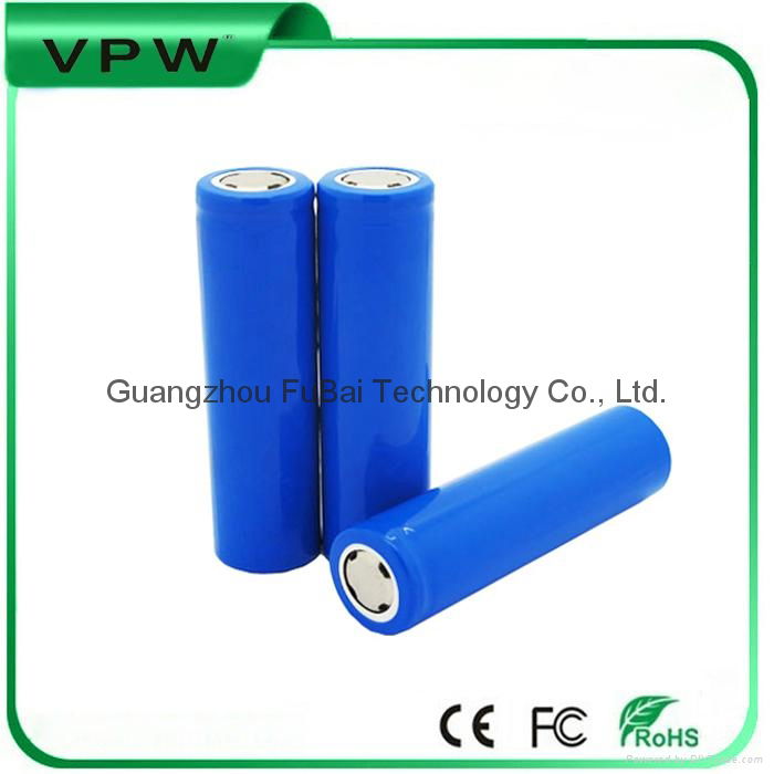 High quality rechargeable li-ion 3.7V 2200mAh ICR18650 lithium battery