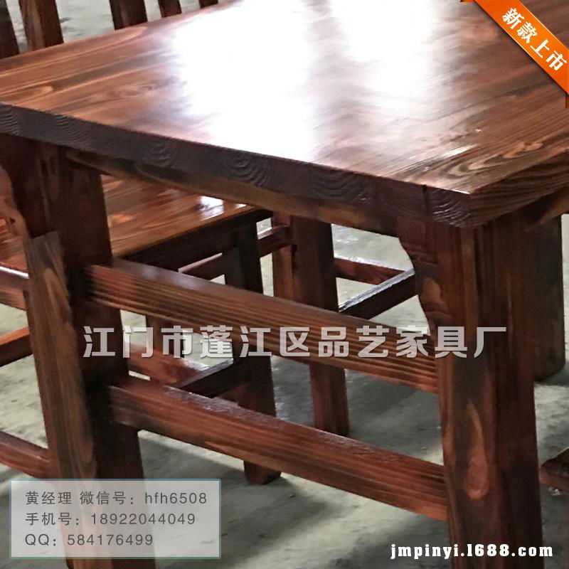 长方形西餐厅家具实木餐桌椅 3