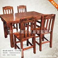 長方形西餐廳傢具實木餐桌椅 4