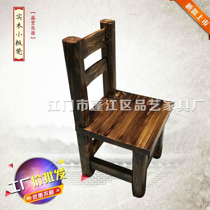 品艺餐厅家具厂家直销全实木碳化餐椅 4