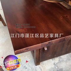 方形火锅实木餐桌品艺碳化餐厅家具火锅餐桌订做