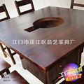 Square hot pot solid wood dining table dining room furniture