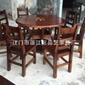 Round solid wood furniture dining room furniture wholesale 4