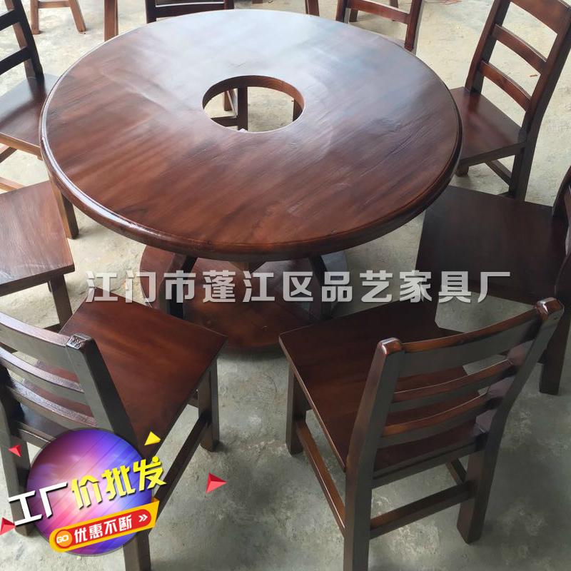 Round solid wood furniture dining room furniture wholesale 5