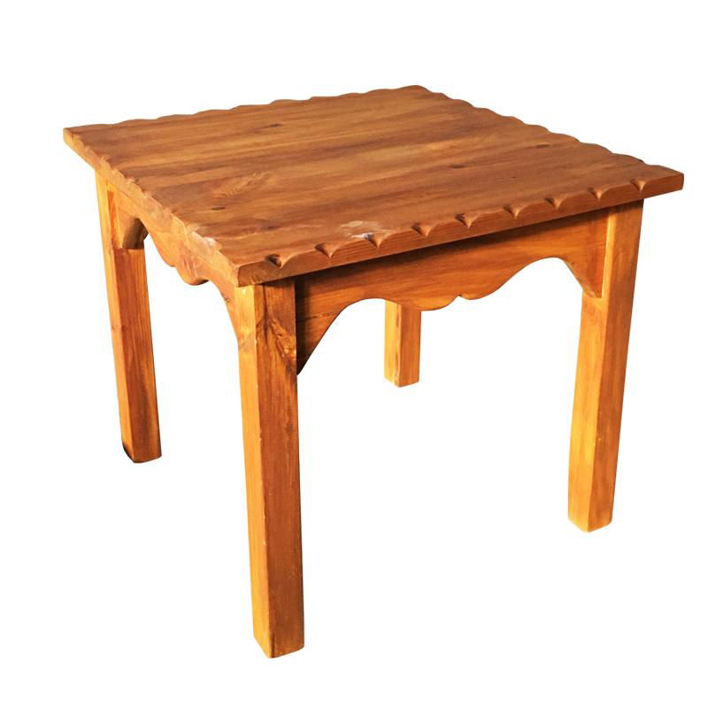 波浪形四方碳化木桌 5