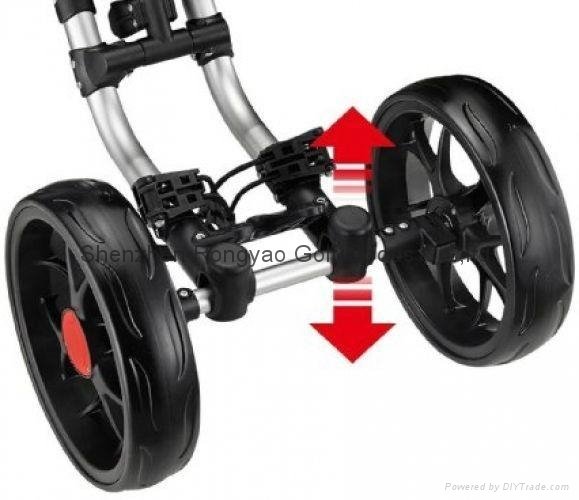 CaddyTek One-Click Folding 4 Wheel Version 3 Golf Push Cart 
