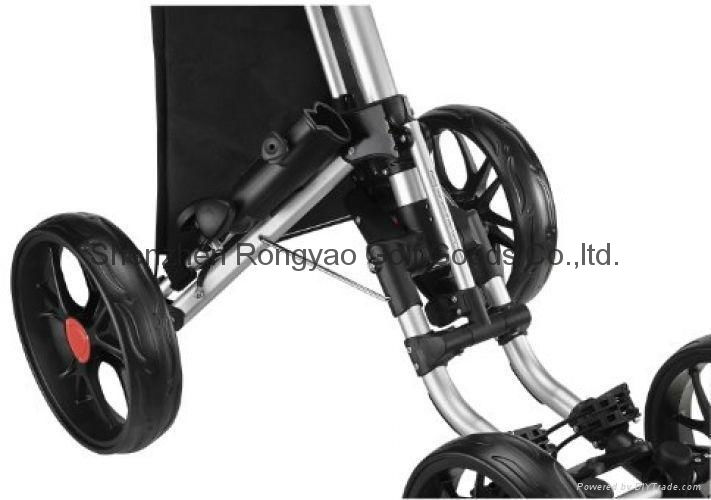 CaddyTek One-Click Folding 4 Wheel Version 3 Golf Push Cart  4