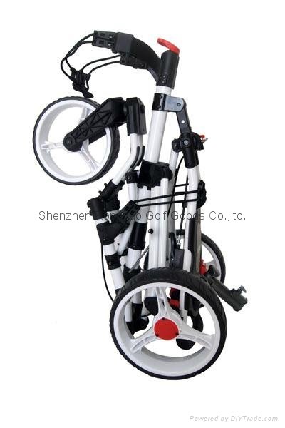 Founders Club Swerve 360 Swivel Qwik Fold 3 Wheel Golf Push Cart  3